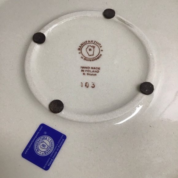 Polish Pottery Daisy Cobalt Blue Bake Serve Dish 13.25” SIGNED Wolak Boleslawiec - Picture 4 of 16